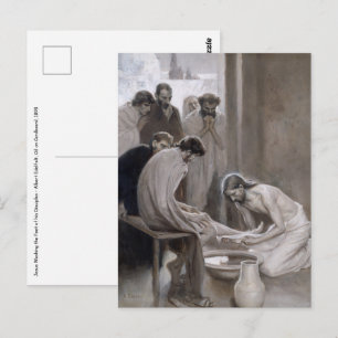 Albert Edelfelt - Jesus wäscht den Jüngern die Füß Postkarte