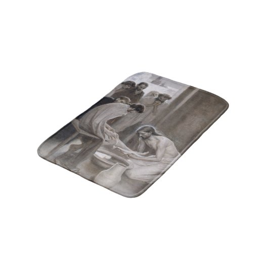 Albert Edelfelt - Jesus Washing Feet of Disciples Badematte (Schrägansicht)