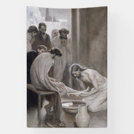 Albert Edelfelt - Jesus Washing Feet of Disciples Banner