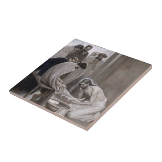 Albert Edelfelt - Jesus Washing Feet of Disciples Fliese (Seite)