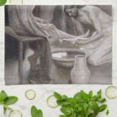 Albert Edelfelt - Jesus Washing Feet of Disciples Geschirrtuch (Gefaltet)