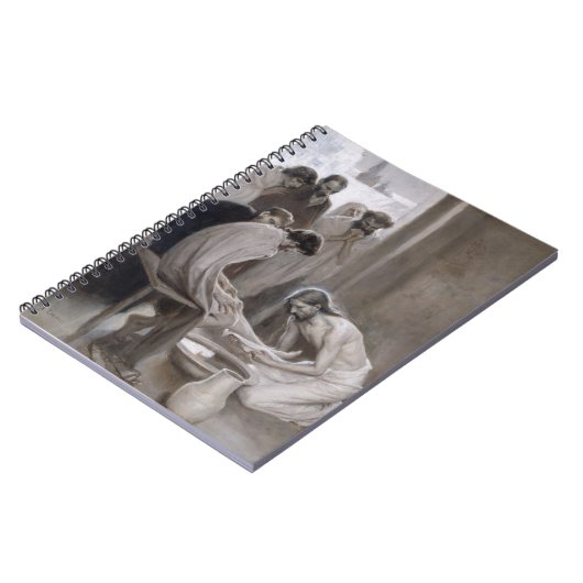 Albert Edelfelt - Jesus Washing Feet of Disciples Notizblock (Linke Seite)