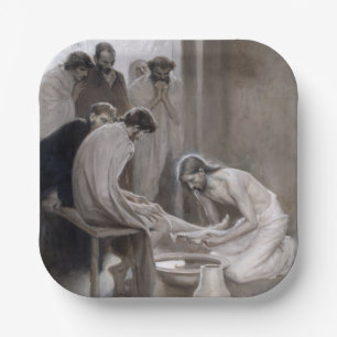 Albert Edelfelt - Jesus Washing Feet of Disciples Pappteller