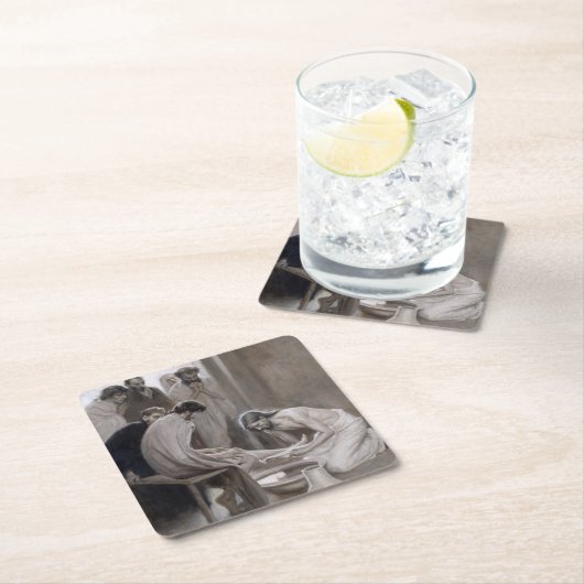 Albert Edelfelt - Jesus Washing Feet of Disciples Rechteckiger Pappuntersetzer (Vor Ort)