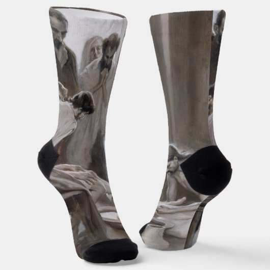 Albert Edelfelt - Jesus Washing Feet of Disciples Socken (Gewinkelt)
