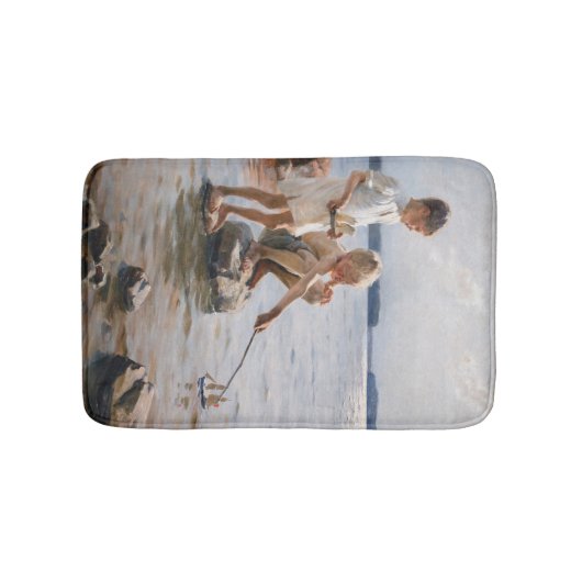 Albert Edelfelt - Jungs, die an der Küste spielen Badematte (Vorderseite)