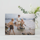 Albert Edelfelt - Jungs, die an der Küste spielen Einladung (Stehend Vorderseite)