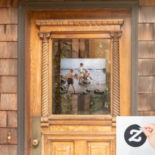 Albert Edelfelt - Jungs, die an der Küste spielen Fensteraufkleber (Haustür)