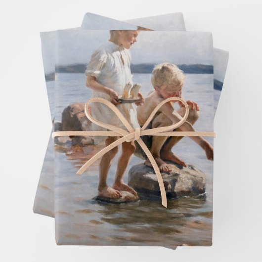 Albert Edelfelt - Jungs, die an der Küste spielen Geschenkpapier Set (Beispiel)