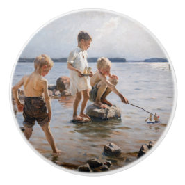 Albert Edelfelt - Jungs, die an der Küste spielen Keramikknauf