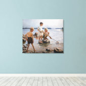 Albert Edelfelt - Jungs, die an der Küste spielen Leinwanddruck (Insitu (Holzboden))