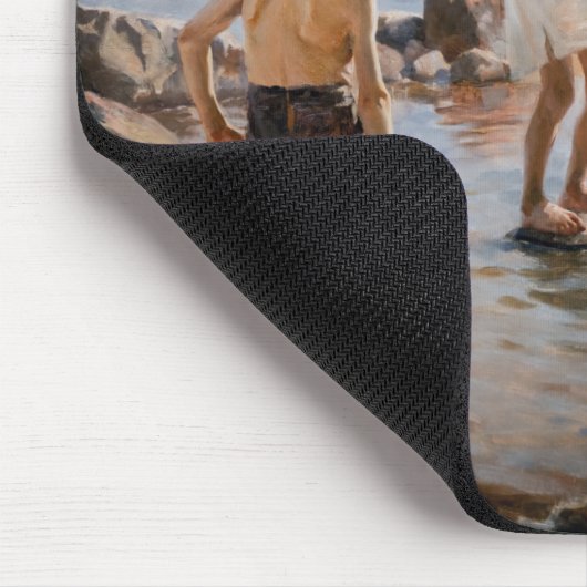 Albert Edelfelt - Jungs, die an der Küste spielen Mousepad (Ecke)