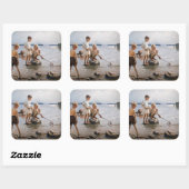 Albert Edelfelt - Jungs, die an der Küste spielen Quadratischer Aufkleber (Blatt)