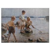 Albert Edelfelt - Jungs, die an der Küste spielen Schneidebrett (Vorderseite)
