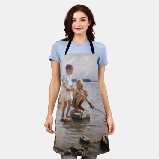 Albert Edelfelt - Jungs, die an der Küste spielen Schürze (Getragen)