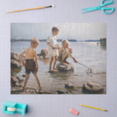 Albert Edelfelt - Jungs, die an der Küste spielen Seidenpapier (Basteln)