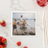 Albert Edelfelt - Jungs, die an der Küste spielen Serviette (Beispiel)