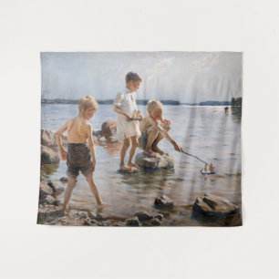Albert Edelfelt - Jungs, die an der Küste spielen Wandteppich