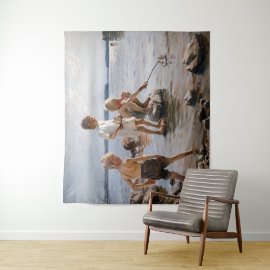 Albert Edelfelt - Jungs, die an der Küste spielen Wandteppich (Beispiel)