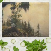 Albert Edelfelt - Kaukola Ridge at Sunset Geschirrtuch (Gefaltet)