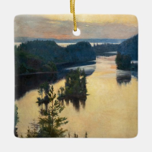 Albert Edelfelt - Kaukola Ridge at Sunset Keramikornament (Vorderseite)