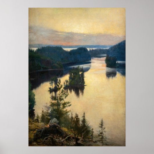 Albert Edelfelt - Kaukola Ridge at Sunset Poster (Vorne)