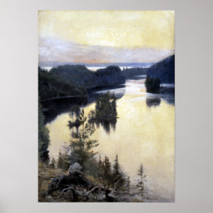 Albert Edelfelt Kaukola Ridge bei Sunset Poster