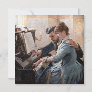 Albert Edelfelt - Klavier spielen Dankeskarte