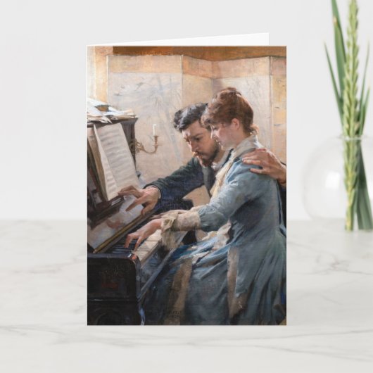 Albert Edelfelt - Klavier spielen Karte (Vorderseite)