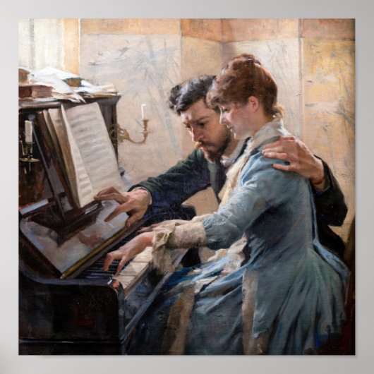 Albert Edelfelt - Klavier spielen Poster (Vorne)
