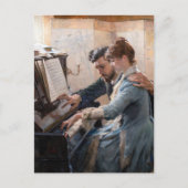 Albert Edelfelt - Klavier spielen Postkarte (Vorderseite)