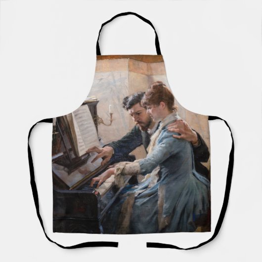 Albert Edelfelt - Klavier spielen Schürze (Vorderseite)