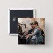 Albert Edelfelt - Klavierspielen Button (Vorne & Hinten)