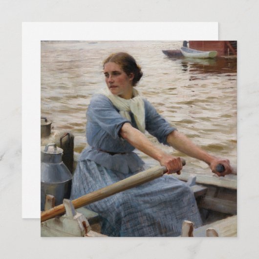 Albert Edelfelt - La Laitiere Dankeskarte (Vorne/Hinten)