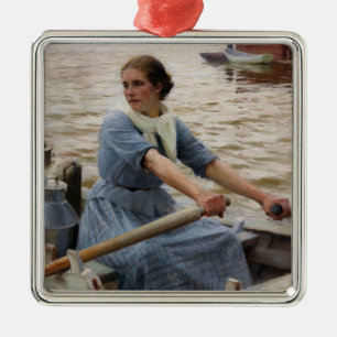 Albert Edelfelt - La Laitiere Ornament Aus Metall