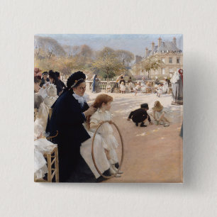 Albert Edelfelt - Luxembourg Gardens, Paris Button