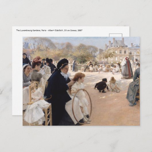 Albert Edelfelt - Luxembourg Gardens, Paris Postkarte (Vorne/Hinten)
