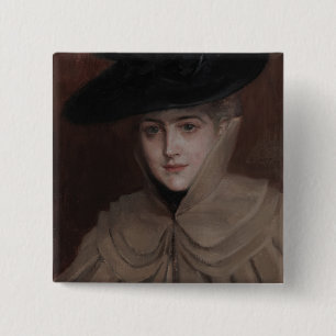 Albert Edelfelt - Portrait einer jungen Frau Button