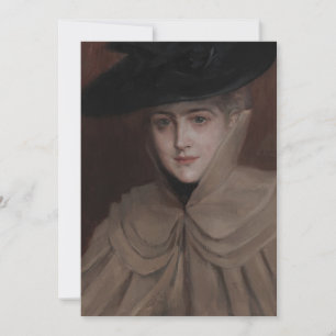 Albert Edelfelt - Portrait einer jungen Frau Dankeskarte