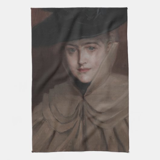 Albert Edelfelt - Portrait einer jungen Frau Geschirrtuch (Vertikal)