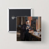 Albert Edelfelt - Portrait von Louis Pasteur Button (Vorne & Hinten)