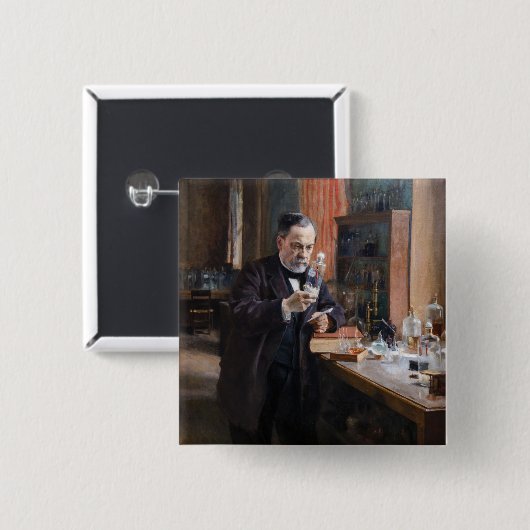 Albert Edelfelt - Portrait von Louis Pasteur Button (Vorne & Hinten)