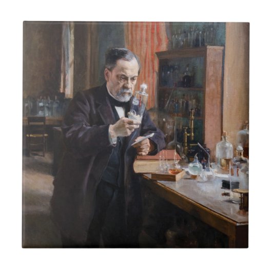 Albert Edelfelt - Portrait von Louis Pasteur Fliese (Vorderseite)