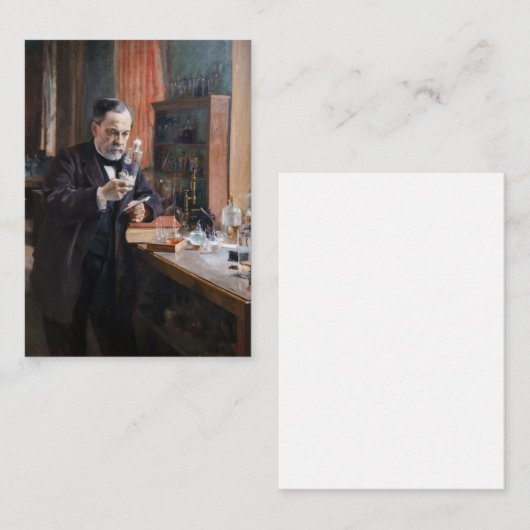 Albert Edelfelt - Portrait von Louis Pasteur Mitteilungskarte (Vorne/Hinten)