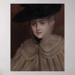 Albert Edelfelt - Porträt einer jungen Frau Poster
