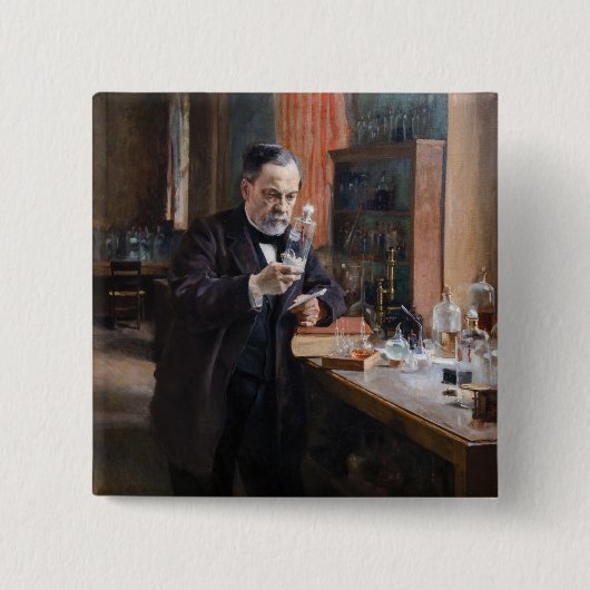 Albert Edelfelt - Porträt von Louis Pasteur Button (Vorderseite)
