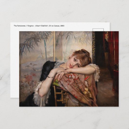 Albert Edelfelt - The Parisienne / Virginie Postkarte (Vorne/Hinten)