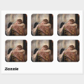 Albert Edelfelt - The Parisienne / Virginie Quadratischer Aufkleber (Blatt)