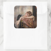 Albert Edelfelt - The Parisienne / Virginie Quadratischer Aufkleber (Tasche)