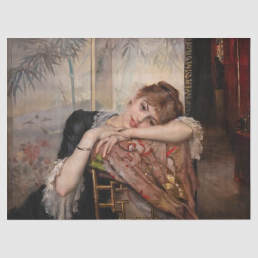 Albert Edelfelt - The Parisienne / Virginie Seidenpapier (Vorderseite)